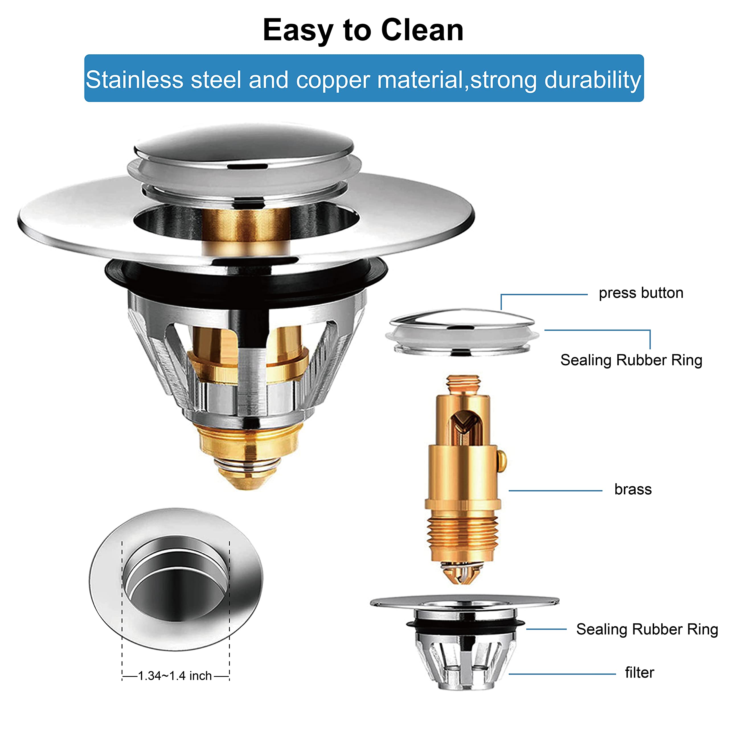 💗Mother's Day Gift[SAVE 50% OFF]--Stainless Steel Bounce Core Push--BUY 3 GET 1 FREE(4PCS) & FREE SHIPPING