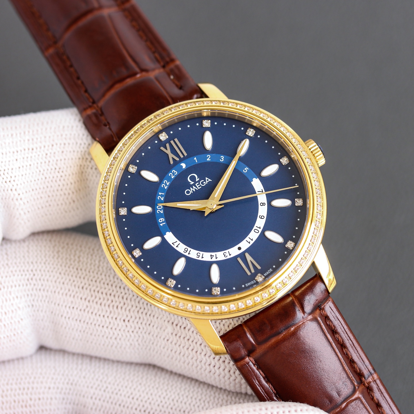 Omega Men's Full Diamond Set Watch