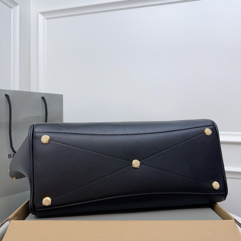 Balenciaga Bel Air Medium Black Gold Handbag