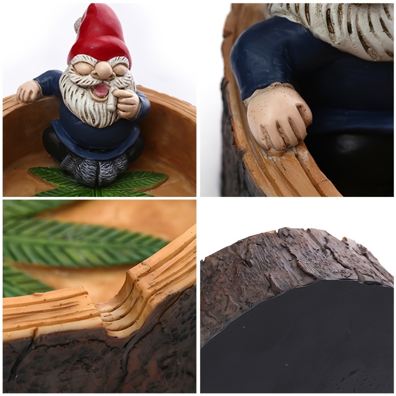 1pc Outdoor Garden Resin Handicraft Decorative Ornaments, Dwarf In The Bath Basin, Creative Home Office Ornaments, Multi-Functional Ashtray Ornaments