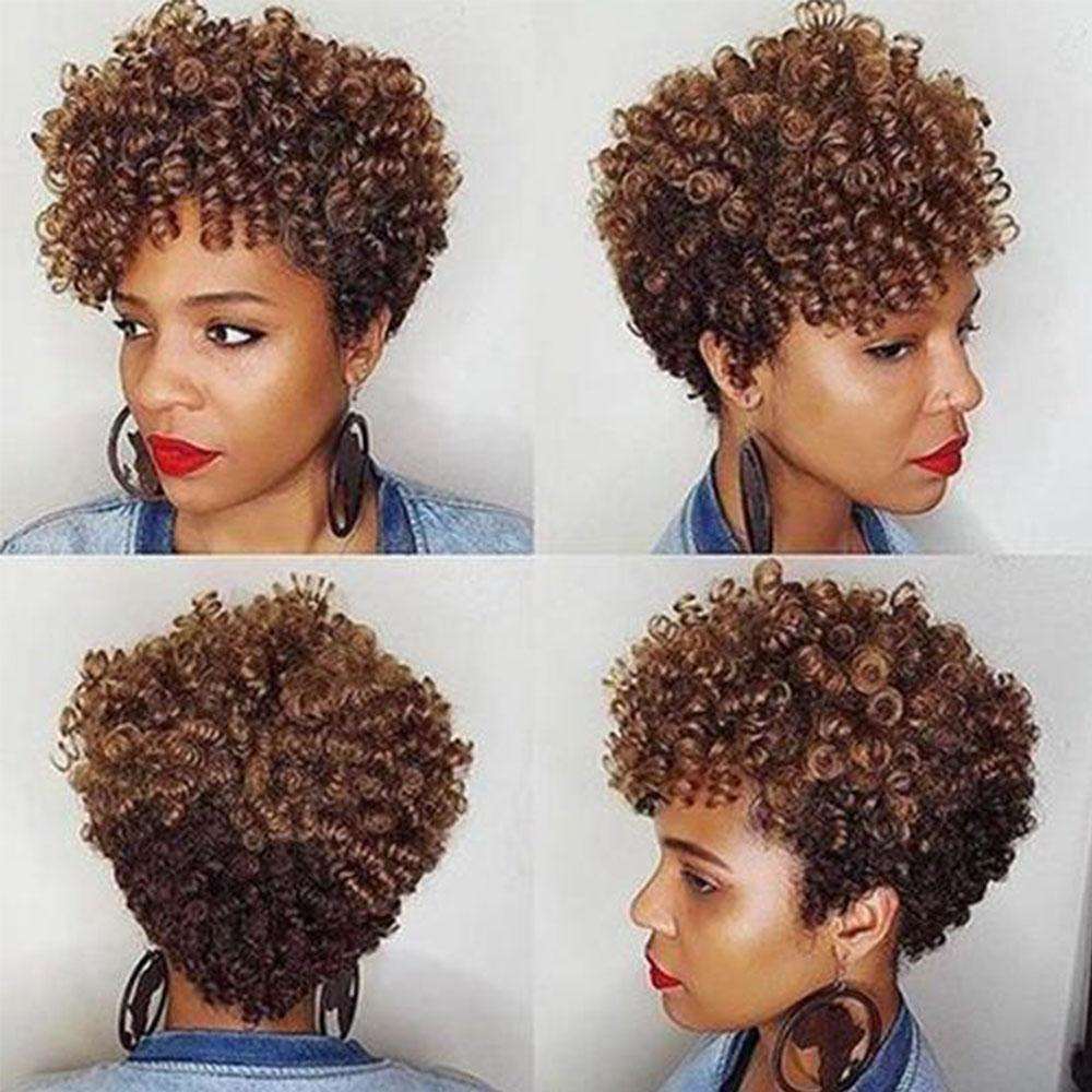 Luna 011 Sassy African American Short Spiral Curly Afro Wig for Women