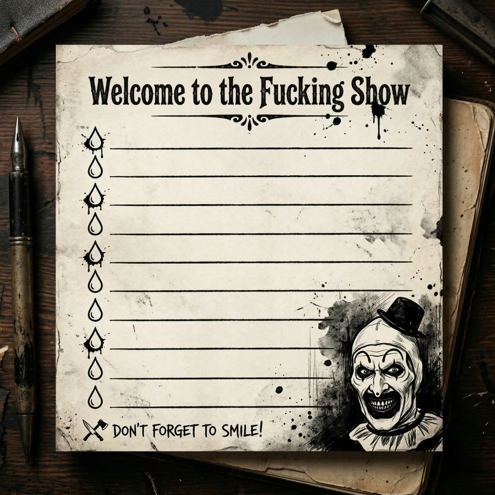 Funny Art the Clown Office Chaos Sticky Note