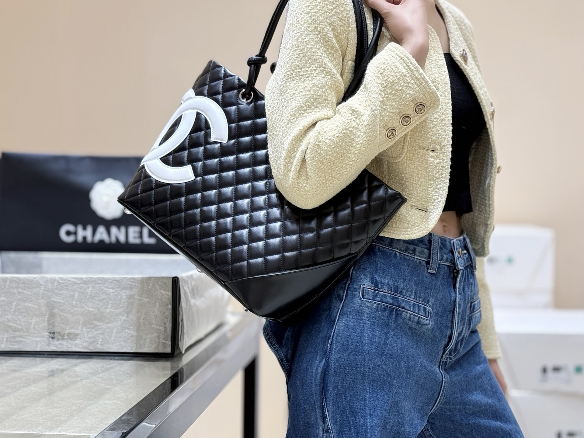 Chanel used Cambon tote A29795 00158