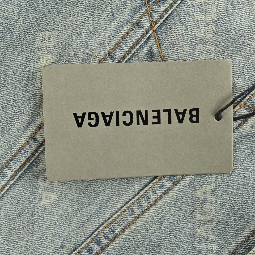Balenciaga 24Fw laser-printed denim jacket