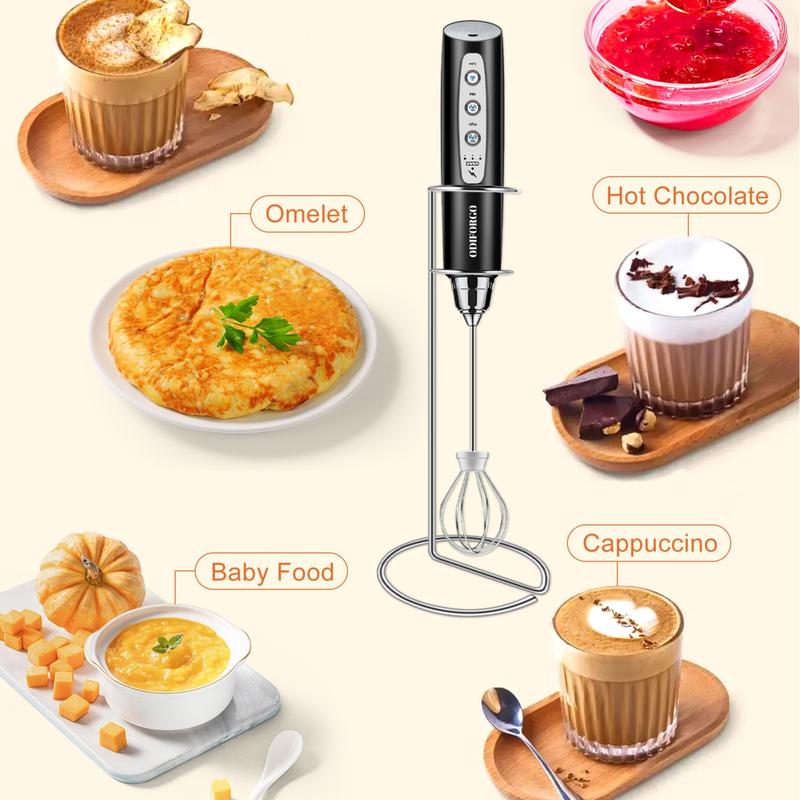 🍳 Embrace Cord-Free Cooking Freedom✨Electric Handheld Mixer with 3 Heads, with USB Rechargeable & 3 Speeds