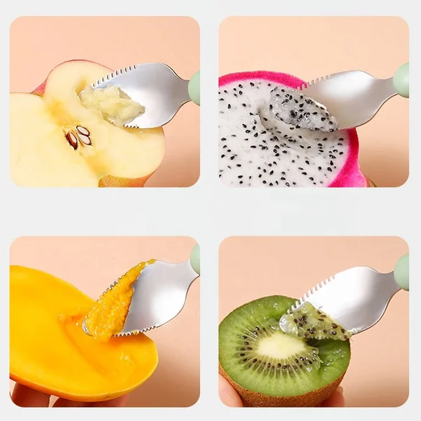 🔥Last Day 50% OFF🔥Baby Double Head Scraping Fruit Spoon