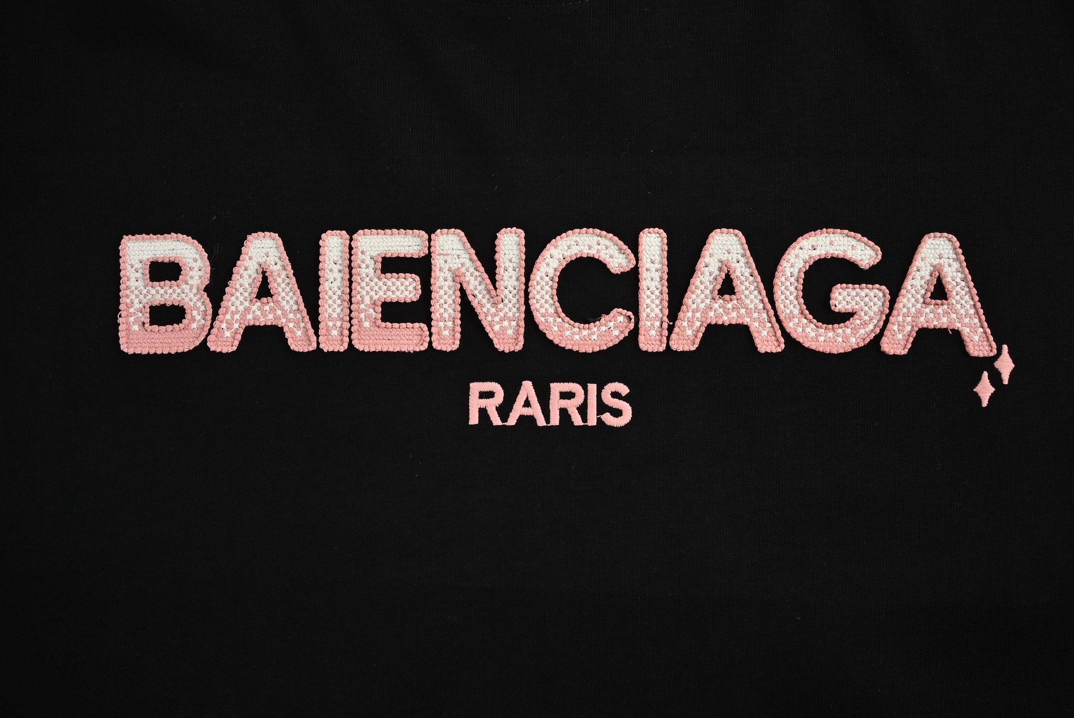 Balenciaga 25ss gradient letter embroidered short sleeve