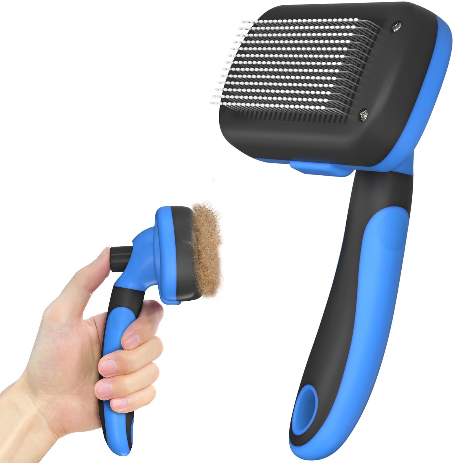 Self Cleaning Shedding Brush - Skin Friendly Grooming Tool for Dogs, Cats, and Puppies
