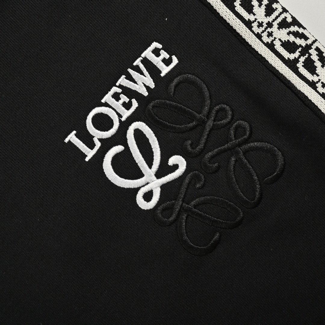 Loewe 24Fw colorblock webbing logo embroidered trousers