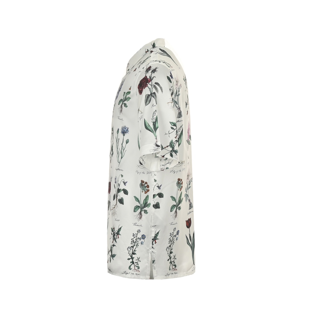 Dior 24ss floral silk short-sleeved shirt