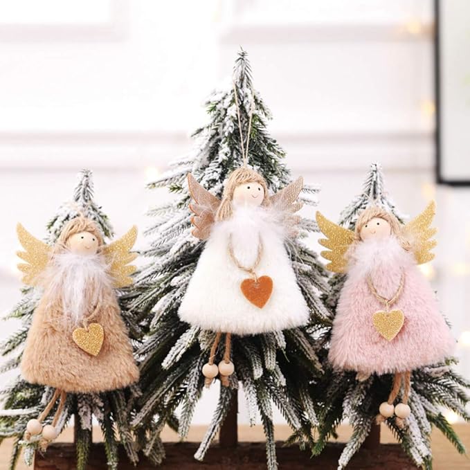 👼👼3 Whimsical Angel Girl Christmas Hanging Decoration Set