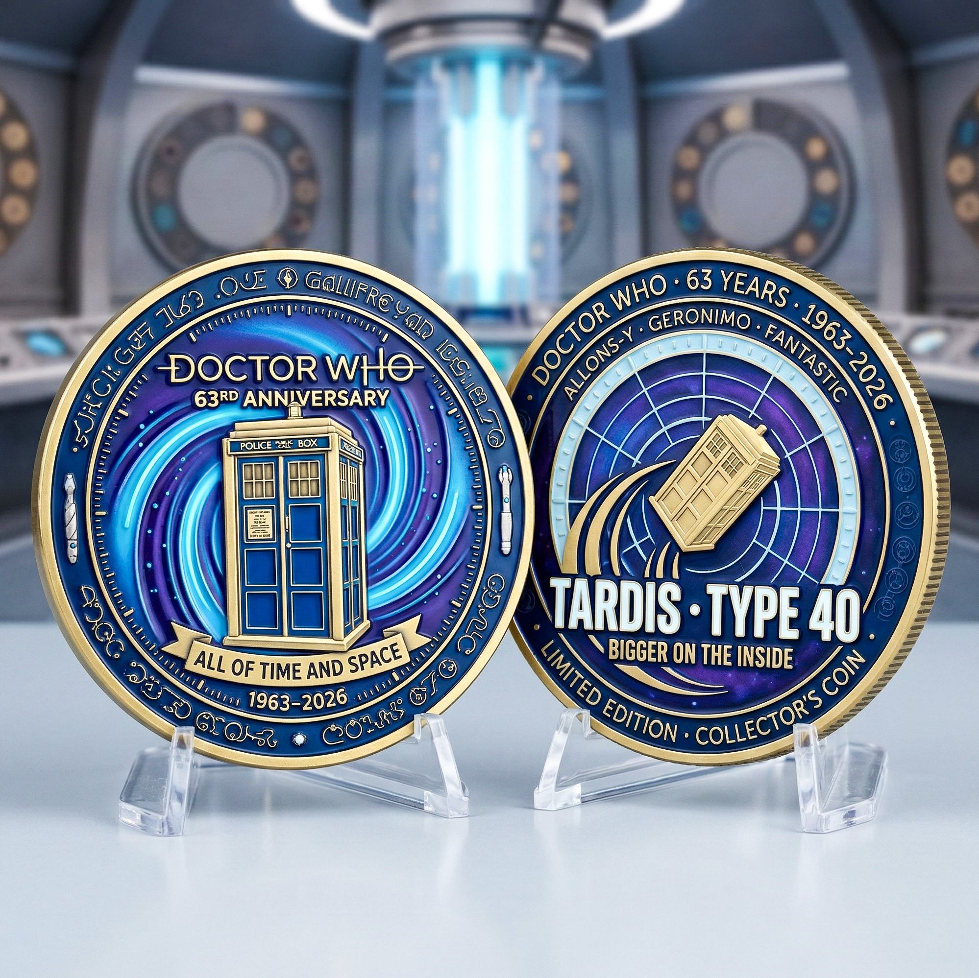 Doctor Who – 63rd Anniversary TARDIS Type 40 Commemorative Coin