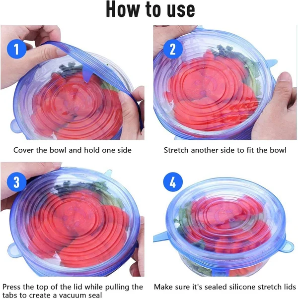 High Temperature Resistant Fresh Silicone Lid (Set of 6)