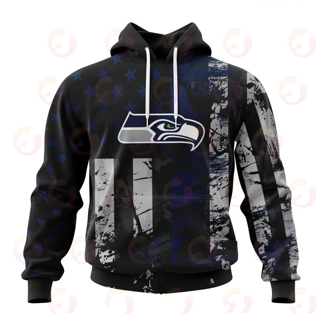 SEATTLE SEAHAWKS 3D HOODIE JERSEY FOR AMERICA