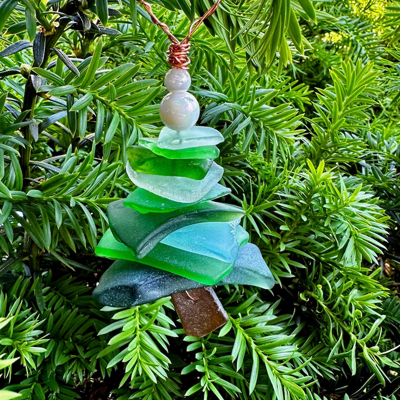 sea glass tree ornament