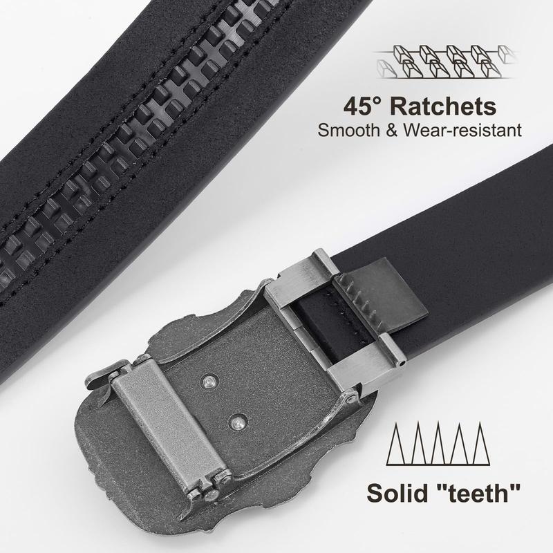 Automatic Ratchet Leather Western Cowboy Belt