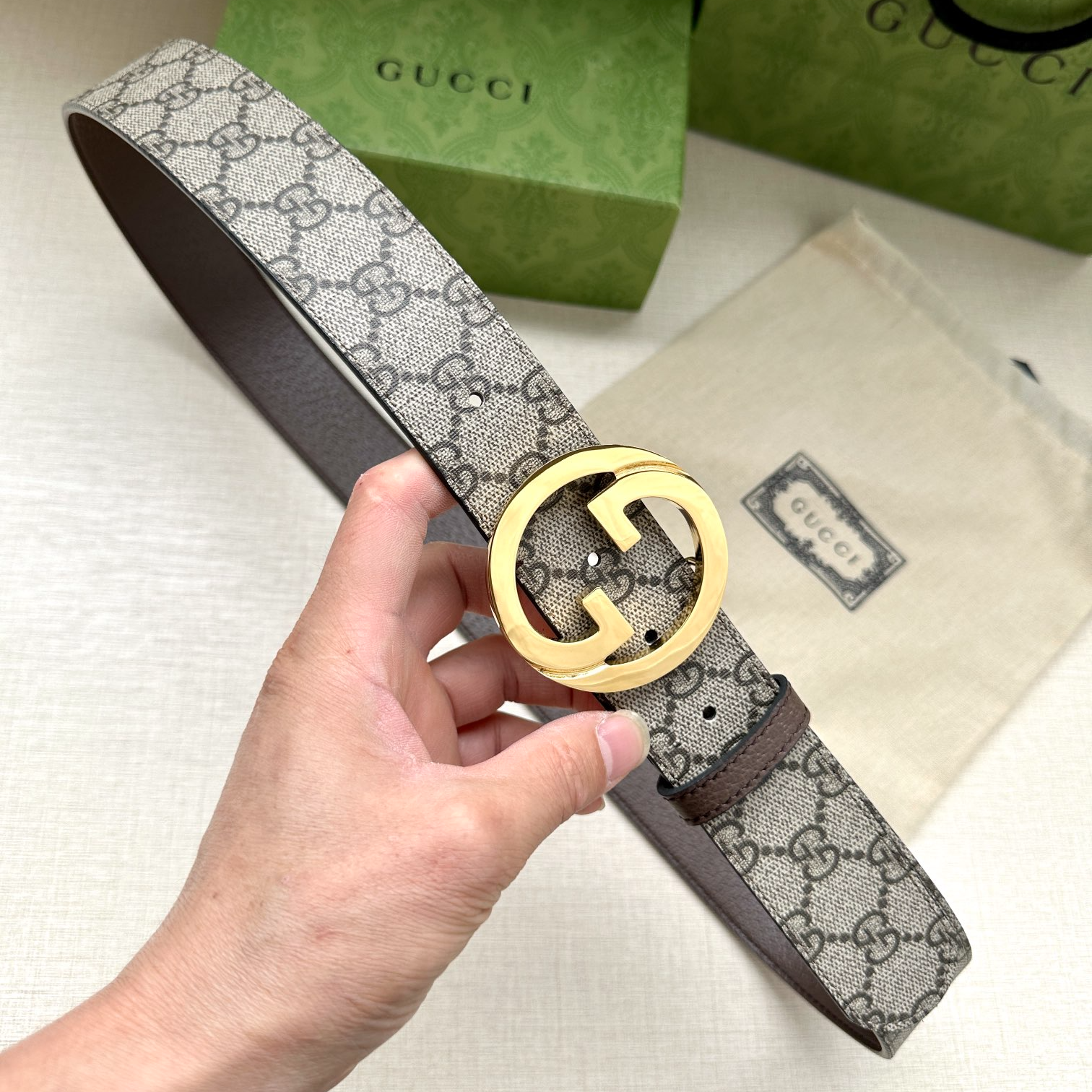 Gucci Marmont double-sided leather belt 3.8CM wide
