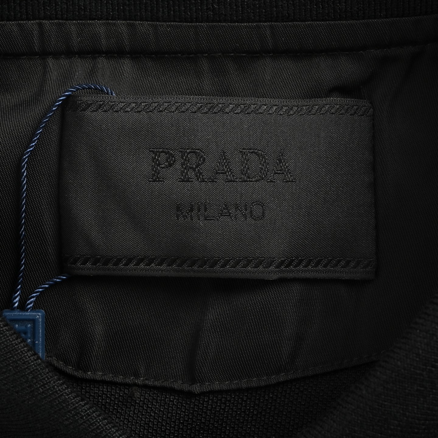 Prada 25ss triangle logo half-zip long-sleeved T-shirt