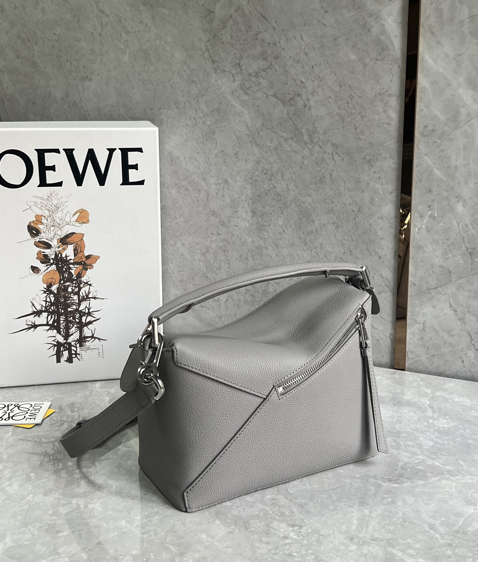 Loewe suede colorblocked zzle bag 0681
