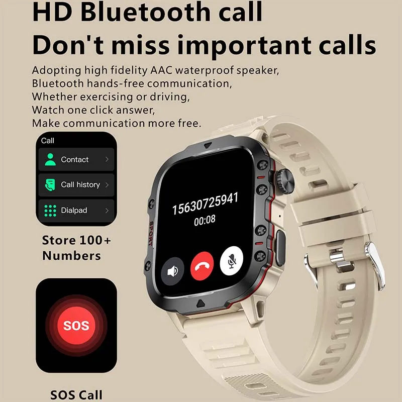The new 1.96-inch HD Bluetooth calling smartwatch 420mah large capacity battery 100+ sports mode is suitable for Huawei Xiaomi