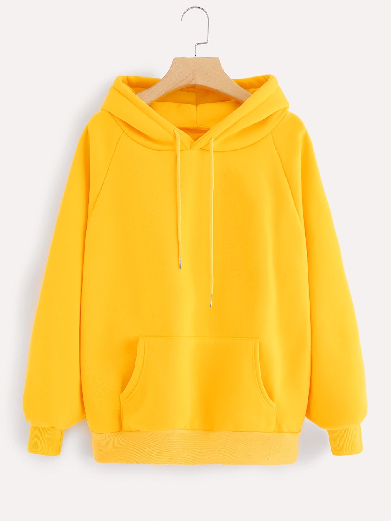Drawstring Detail Solid Hoodie