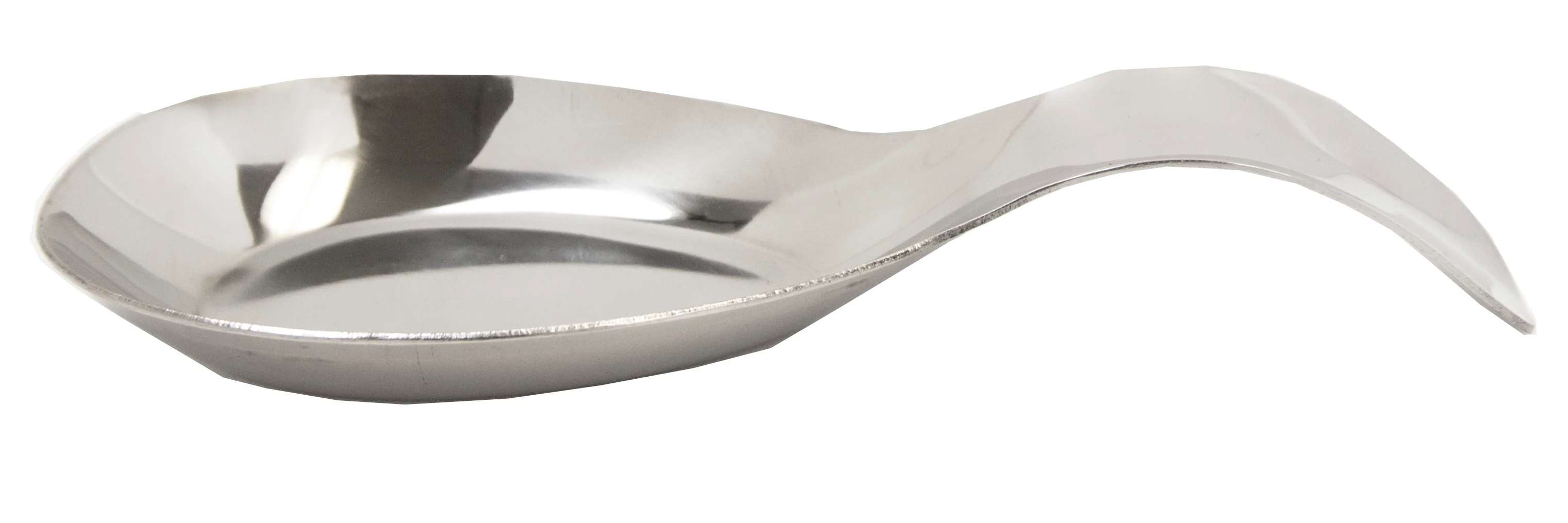 Home Basics Stainless Steel Spoon Rest, Kitchen Spoon Utensil Holder, Silver, 7.9x3.1 Inches