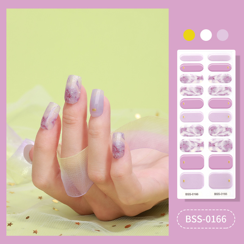 HOT SALE🔥Semicured UV Gel Nail Sticker Kit, Set Of 20-22 Pcs Nail Wraps