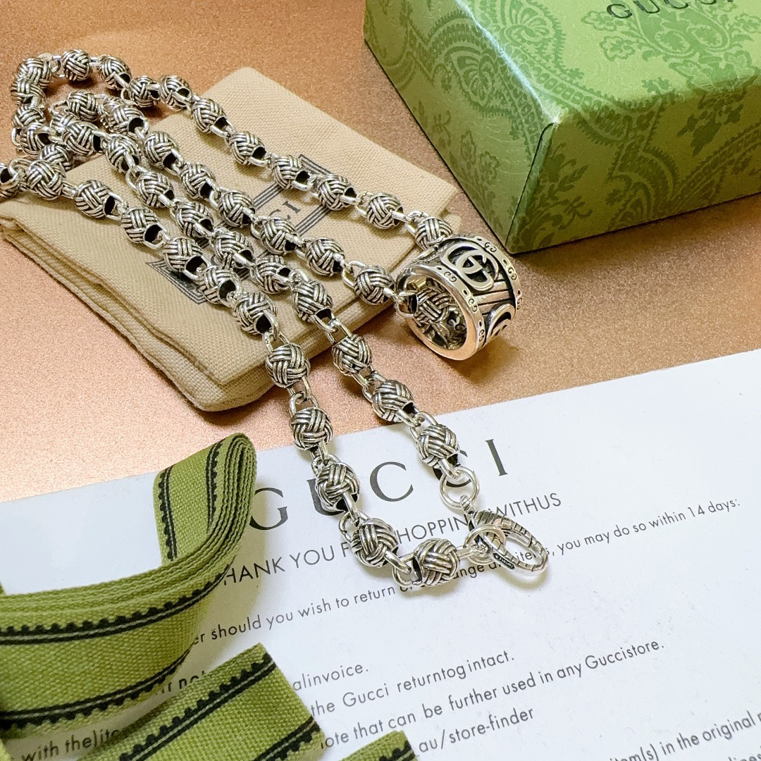 Gucci Anger Forest Series Braided Ball Vintage Necklace