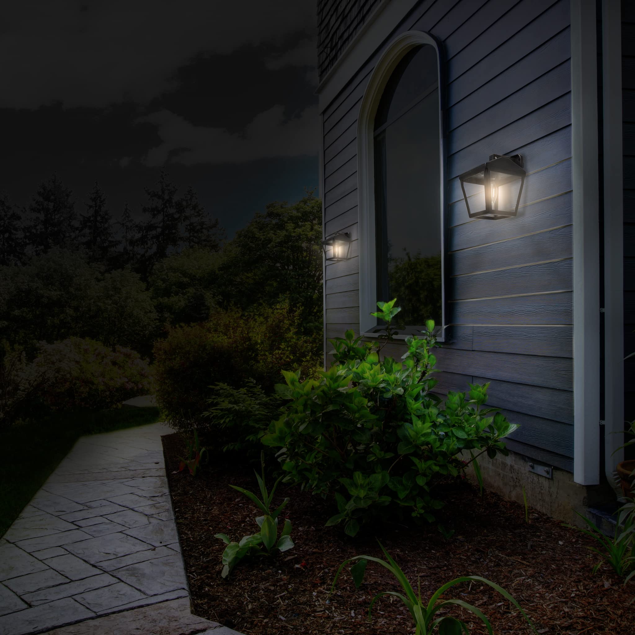 Solar Weatherproof  Wall Lantern, Dusk to Dawn Motion Sensor LED Sconce Lights IP65 Waterproof