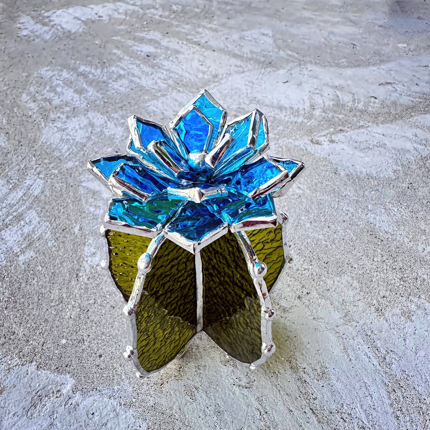 🌵🌈 Handmade Stained Glass Cactus Flower