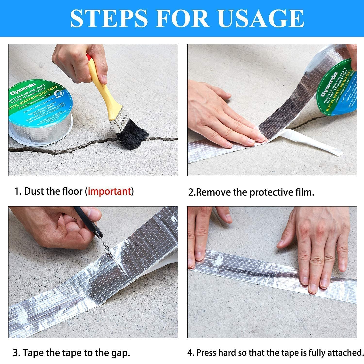 (🔥Father's Day Hot Sale-Save 50%OFF)-Professional Waterproof Butyl Rubber Tape External Aluminium Foil (5cm X 10meter)-BUY 1 GET 1 FREE
