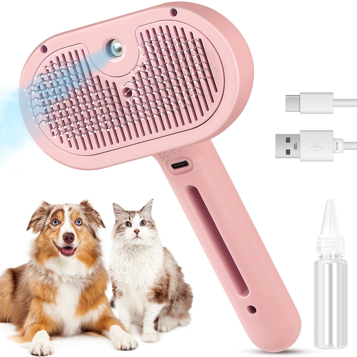 Cat Brush for Shedding, Pet Hair Removal Brush for Short & Long Hair Cats & Dogs