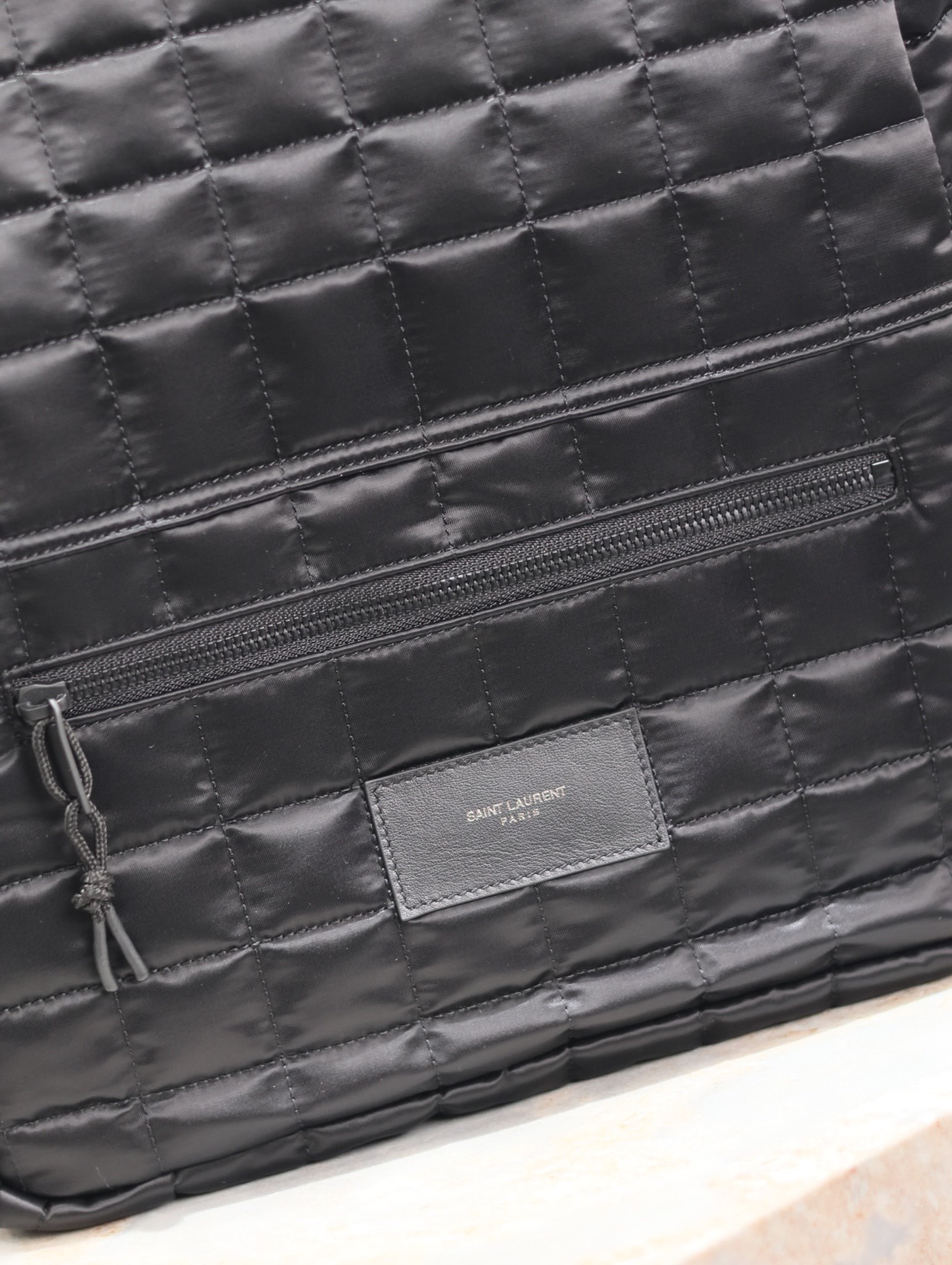 Yves Saint Laurent Plaid Nylon Backpack Bag 623698