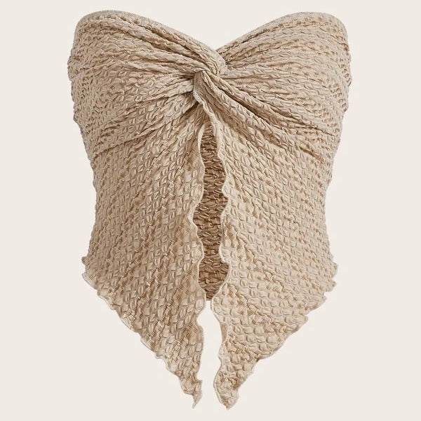 Fashion Sexy Pleated Twist Tube Top Backless Top