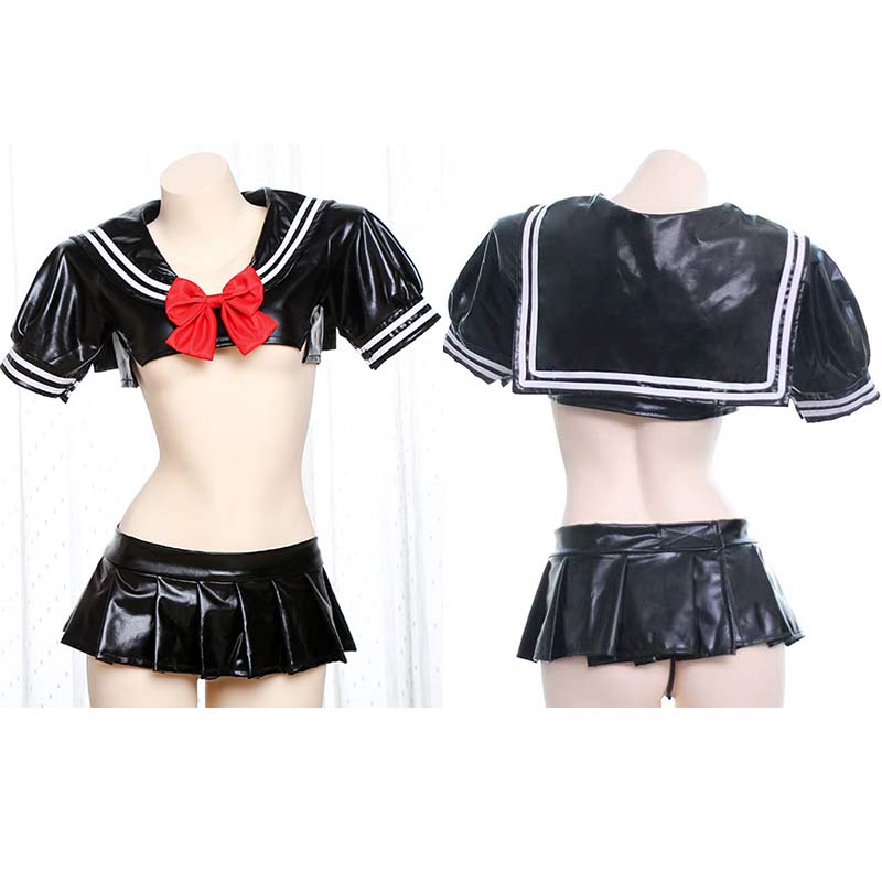 Bow Knot Sailor Collar Uniform Lingerie Set