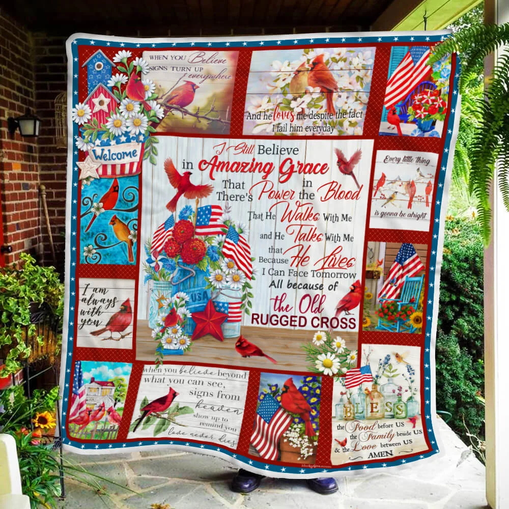 The Old Rugged Cross Cardinal Sofa Throw Blanket