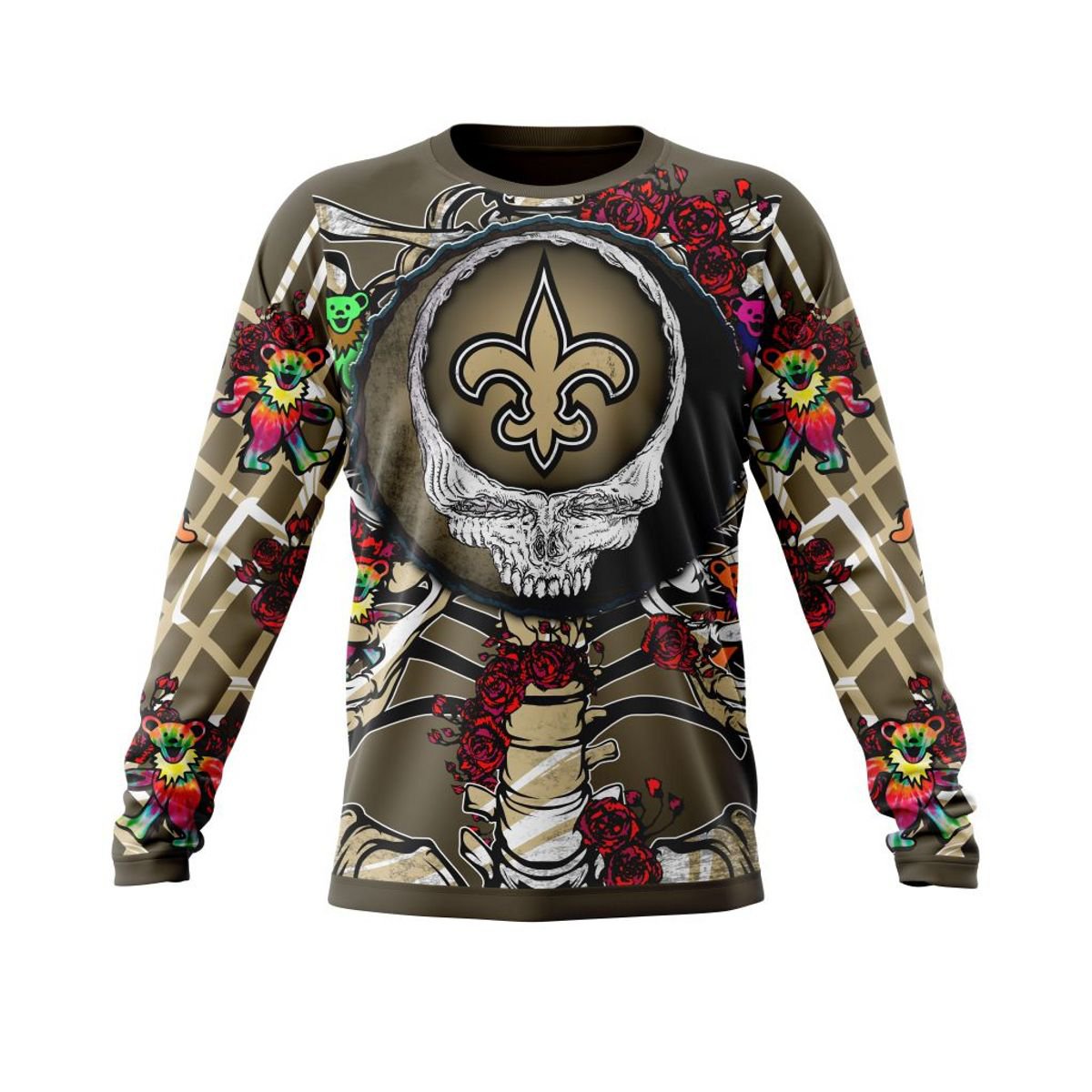 NEW ORLEANS SAINTS 3D HOODIE MIX GRATEFUL DEAD