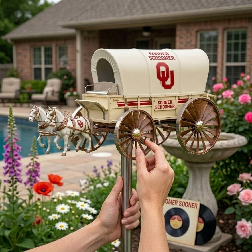 Oklahoma Sooners Schooner Garden Wind Spinner