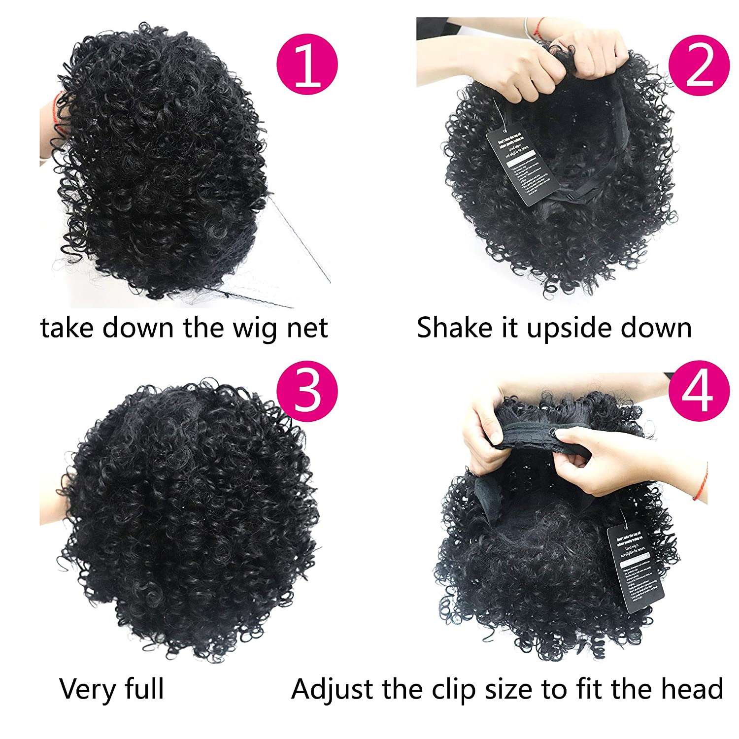 Luna 021 Short Kinky Curly African American Wigs with Bangs