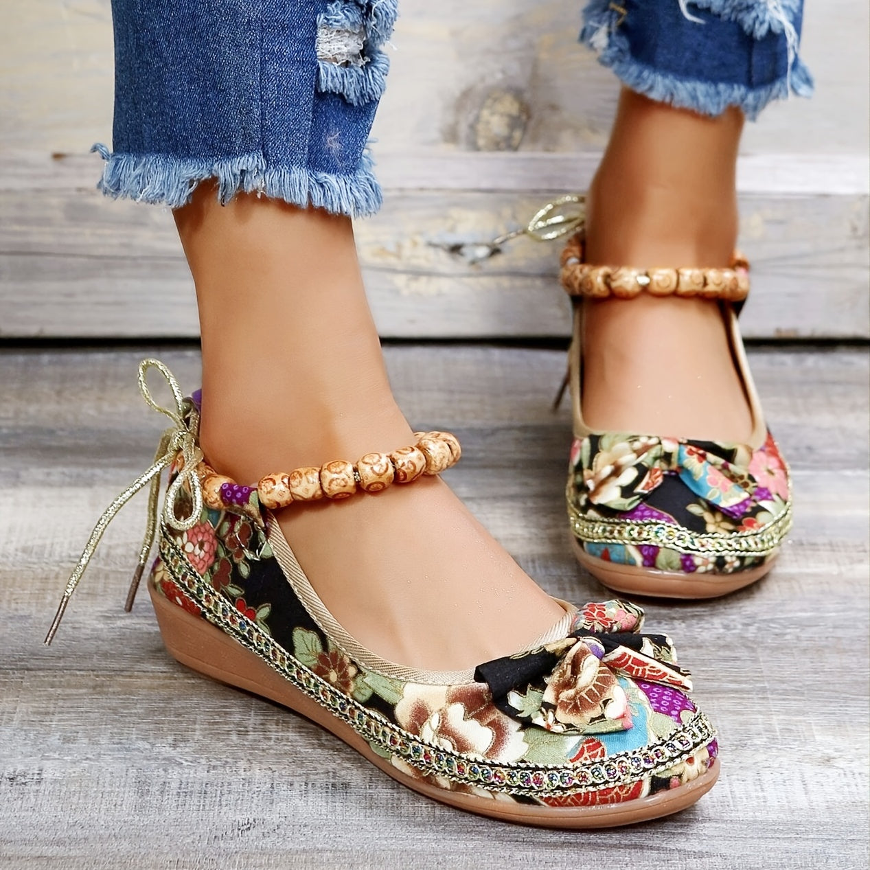 🔥Last Day 49% Off🔥Women's Floral Print Flat Sandals Shoes