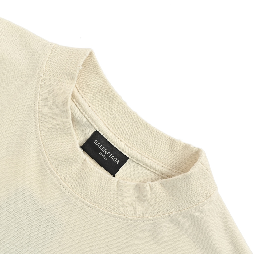 Balenciaga 24ss colorful letter foam print short sleeves