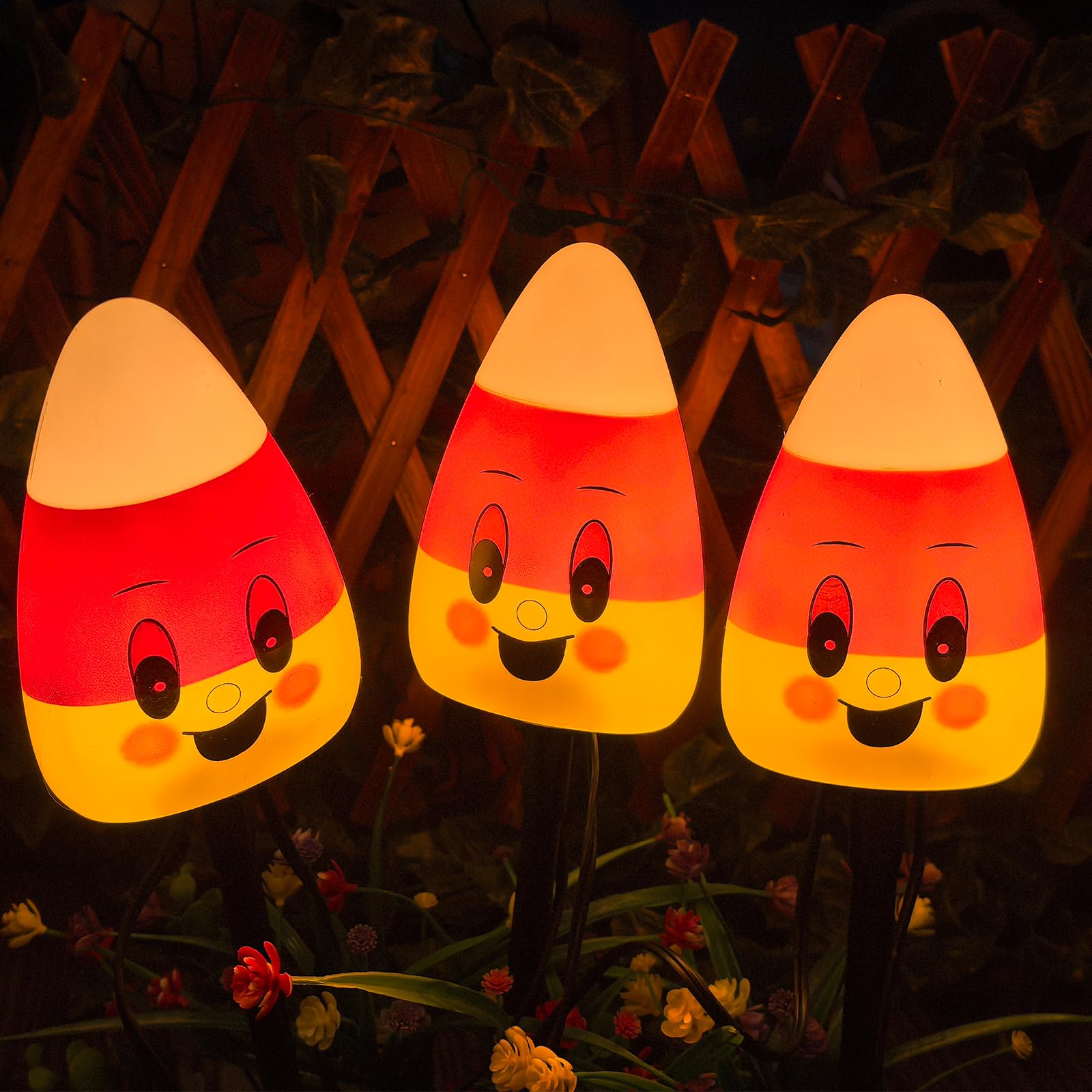 💥ON SALE💥Halloween 3D Candy Corn Pathway Outdoor String Lights, Waterproof🍬✨
