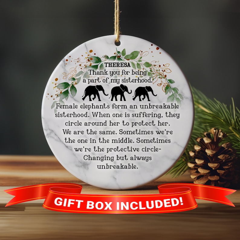 Elephant Friendship Ornament,Friend Ornament