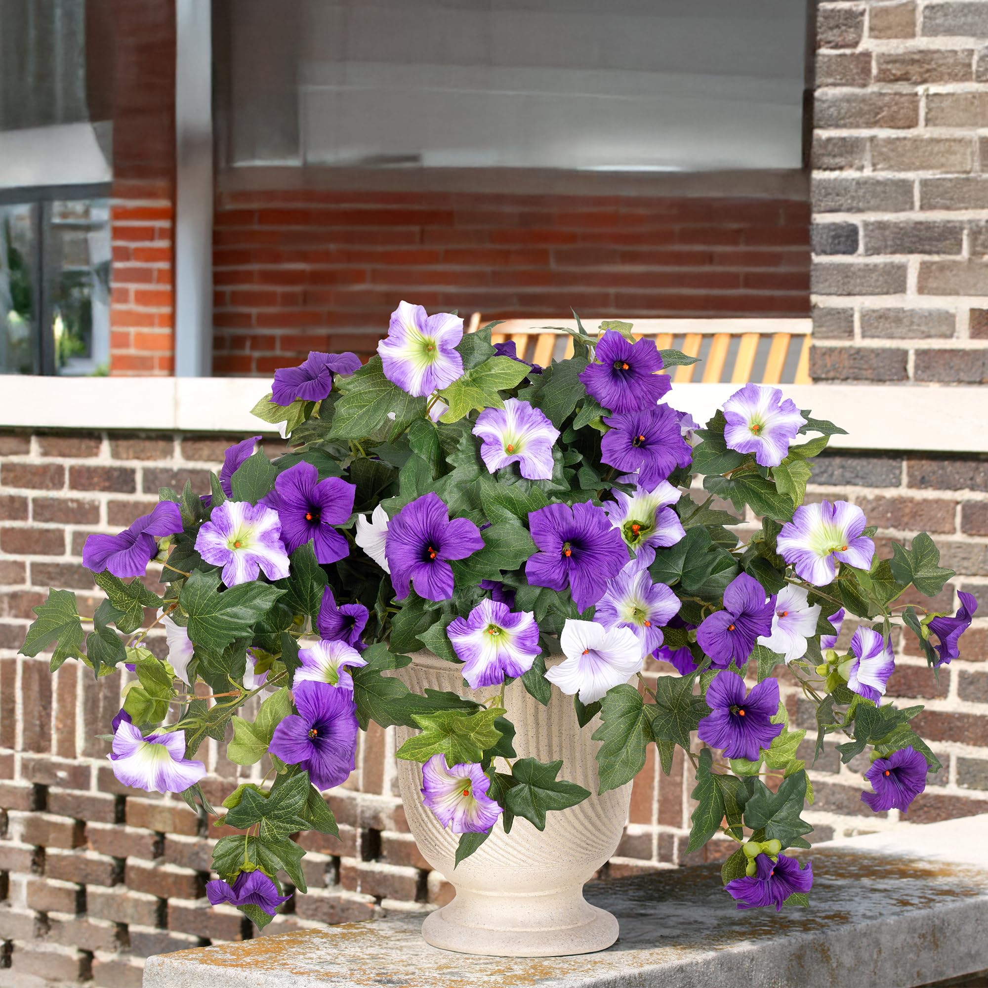 💥ON SALE💥Faux Petunias Silk Outdoor Flowers 🌿 UV-Resistant, No Fade, Waterproof, Windproof 🌸