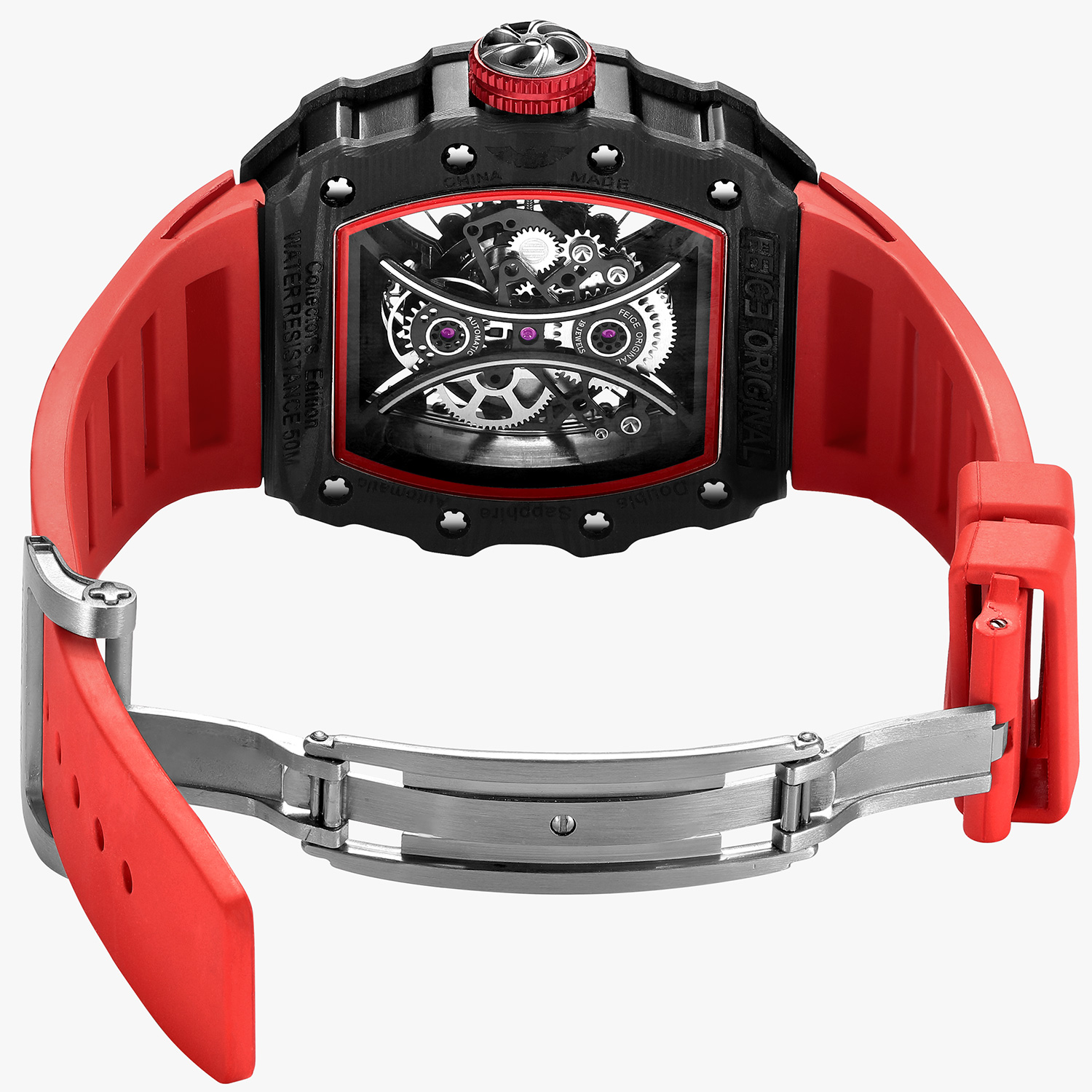 FM602 Automatic Watches Luxury Sapphire Mirror Skeleton Mechanical Wat