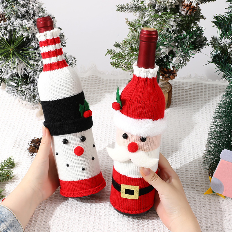 New Christmas bottle set Champagne red wine creative wine set Hotel table restaurant holiday decoration supplies