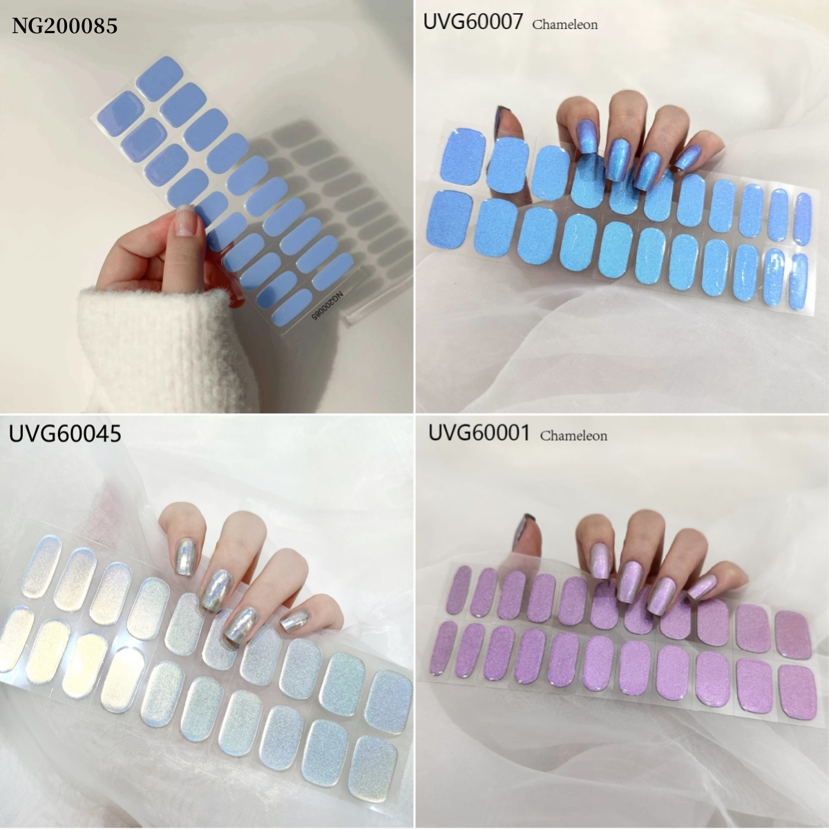 HOT SALE🔥Semicured UV Gel Nail Sticker Kit, Set Of 20-22 Pcs Nail Wraps