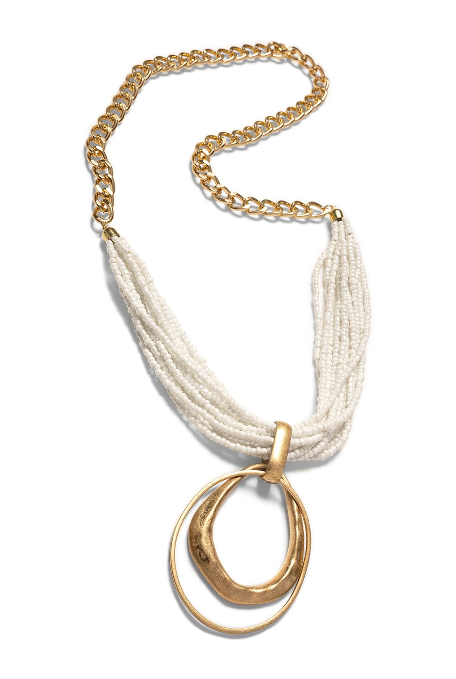 Maxi Collar Gold & White