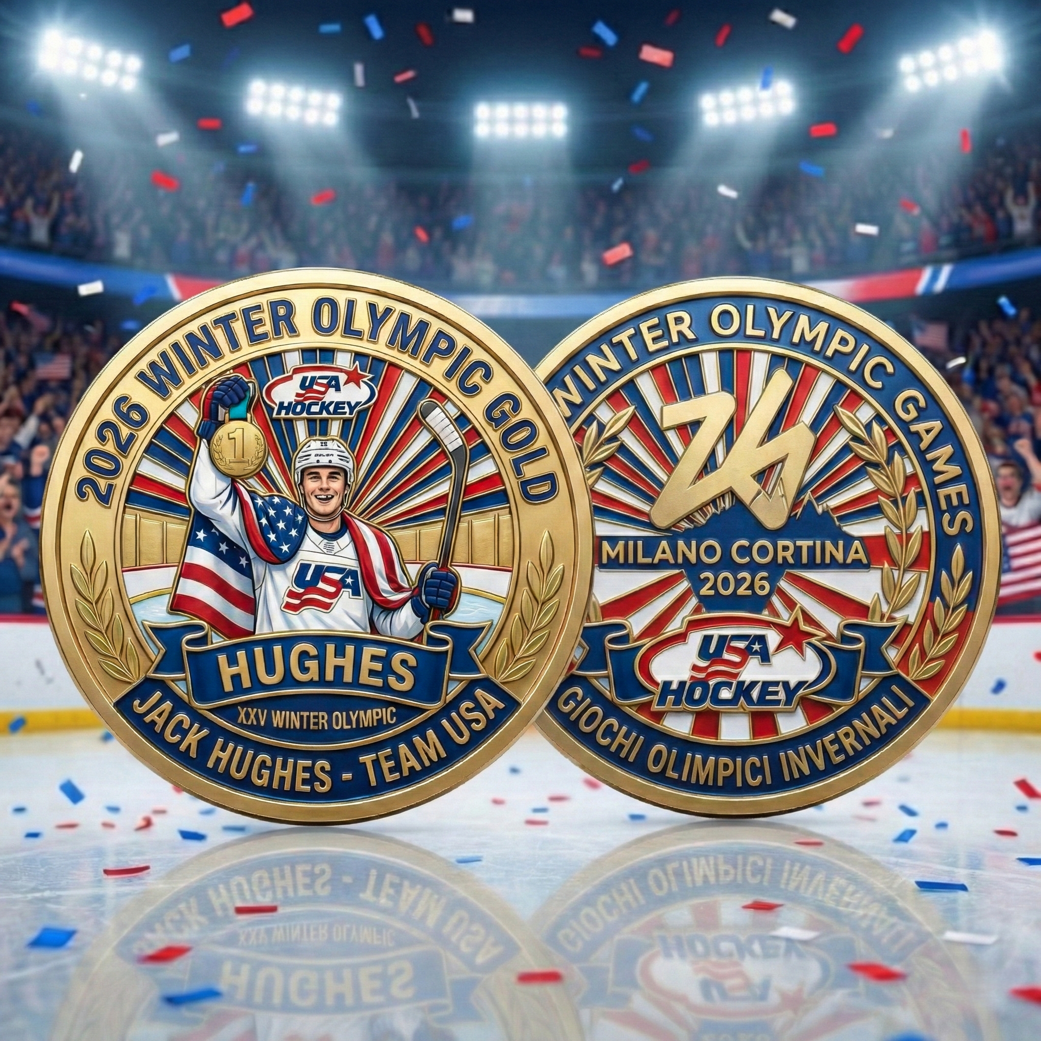 Jack Hughes – 2026 Winter Olympic Gold Commemorative Coin