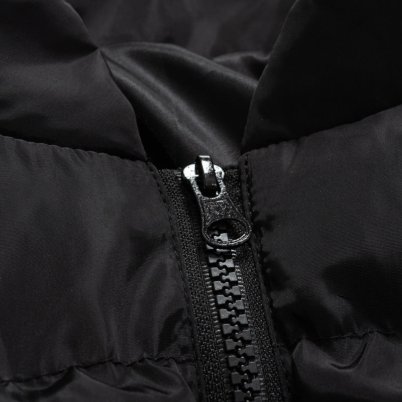 Autumn Winter Zipper Stitching Long Sleeved Slim Fit Short Cotton Jacket Women Clothing Outerwear